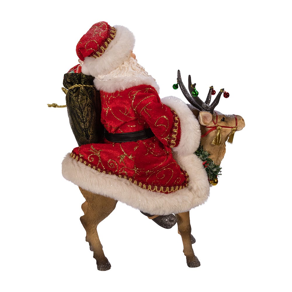 Kurt Adler 11.5-Inch Fabriché™ Santa on Reindeer